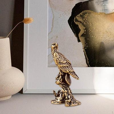 Brass Eagle Statue Figurine Art Decor Courtyard Bird Ornament Lifelike Lawn Desktop Simulated