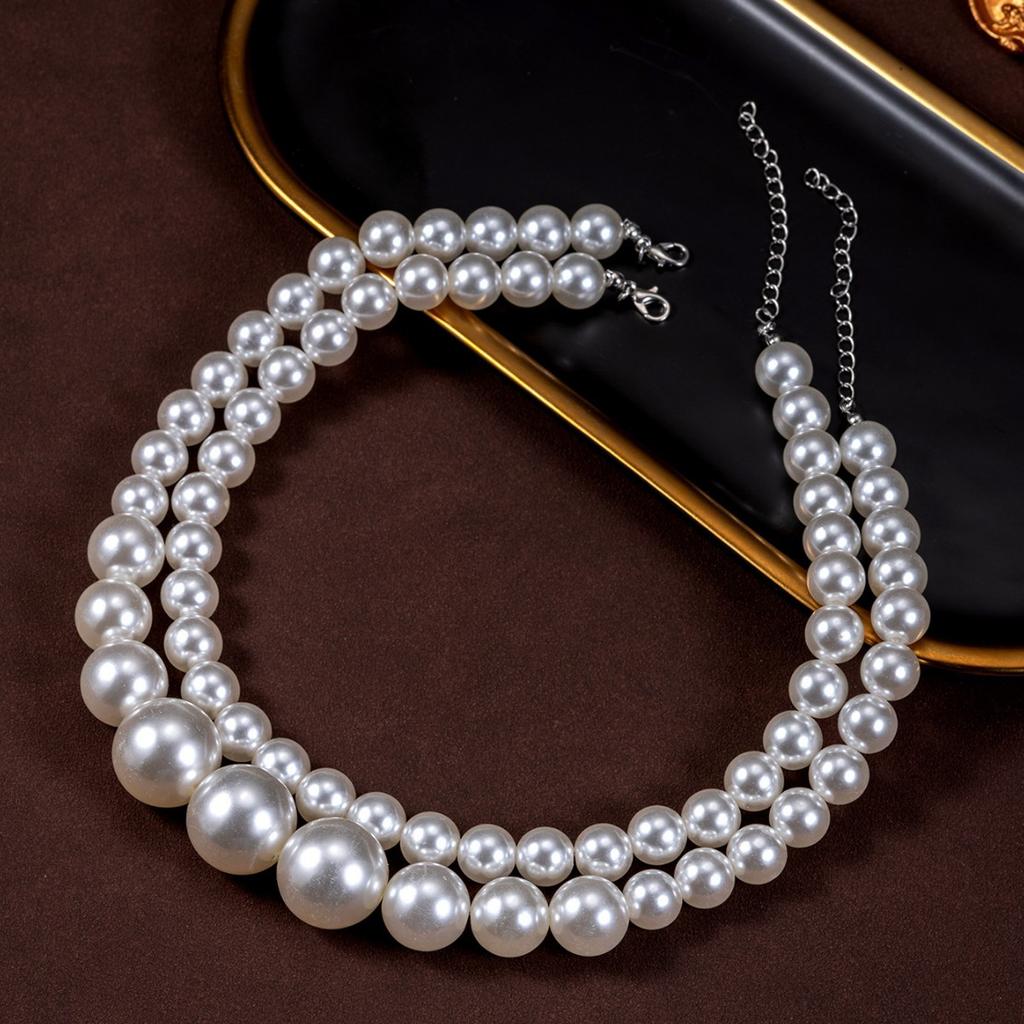 Beaded necklace set, simple trend style, temperament size, pearl exquisite necklace