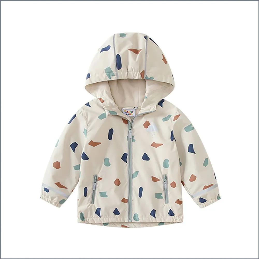 Toddler Outdoor Waterproof Breathable Rain Jacket and Rain Pants Set Baby Hooded Windbreaker with Adjustable Straps and Elastic Cuffs