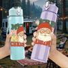 1PC Merry Christmas Santa Grunge Art 750ml Color Plastic Sports Water Bottle Leakproof Flip Straw Lid Suitable for Sports Office Home Use