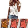 Stylish Women's V Neck Ruffle Short Sleeve T Shirt With Fashionable Daisy Print
