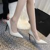 Temperament Muse Ultra-high Heel Women's Shoes Slim Heel Single Shoes Sexy Pointed Simple Advanced Sense Not Tired Feet Skinny High Heels