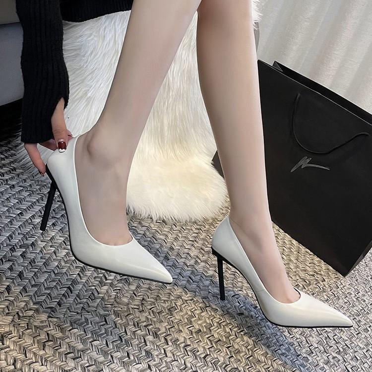 Temperament Muse Ultra-high Heel Women's Shoes Slim Heel Single Shoes Sexy Pointed Simple Advanced Sense Not Tired Feet Skinny High Heels