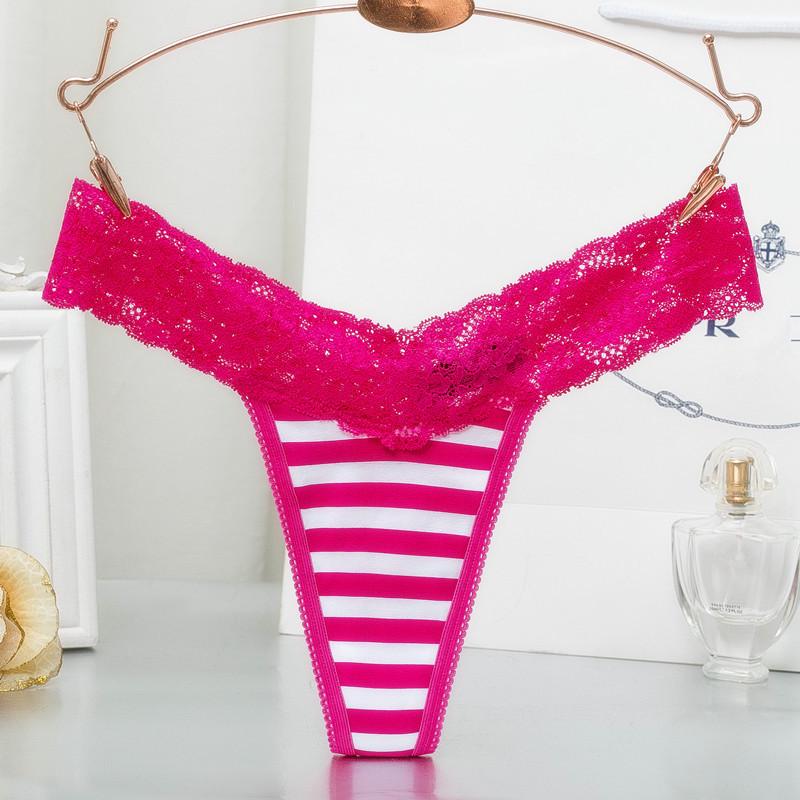 Cotton Underwear Sexy Lace Briefs Women's Thong Plus Stripe Leopard Print Breathable Comfortable Lingerie