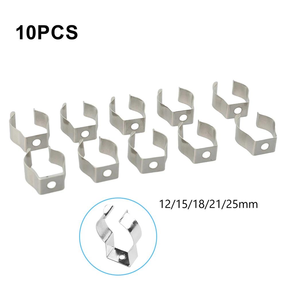 10pcs 12mm/15mm/18mm/21mm/25mm Spring Terry Tool Clips Sturdy 304 Stainless Steel For Organizing Tools Accessories