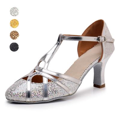 Scarpe da ballo da sala standard per donna Scarpe da ballo moderne con punta chiusa glitterata Scarpe da ballo latino per salsa da ballo per ragazze e signore