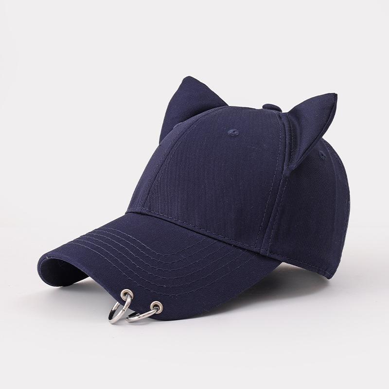 Women Men Korean Cute Cat Ear Design Baseball Cap for Women Premium Cotton Breathable Sun Hat for Spring Summer
