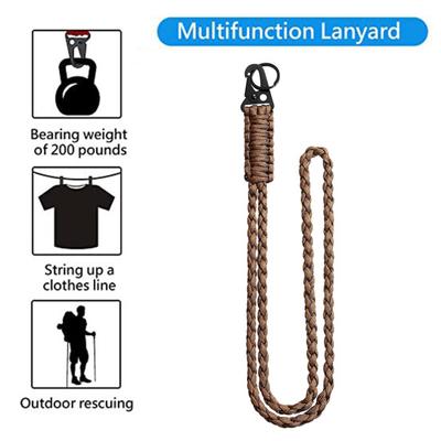 Portable Braided Lanyard for Outdoor Activities Heavy Duty Paracords Lanyard with Buckle Strong