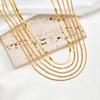 Minimalist Thin Chain Necklace 18K Gold Plated Stainless Steel Tarnish Resistant Waterproof Adjustable Women Layered Necklace