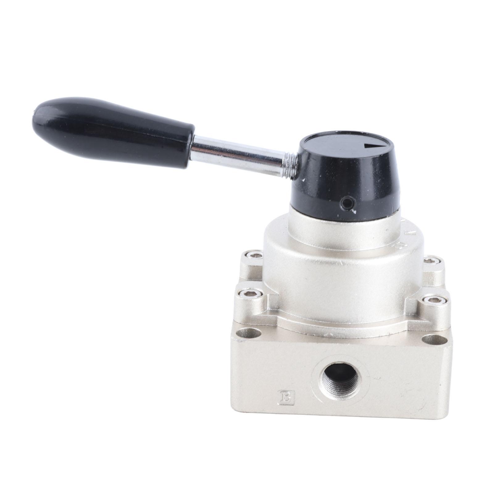 

Air Hand Valve Rotary Lever 3 Position 4 Way Pneumatic Flow Control Switch Accessory