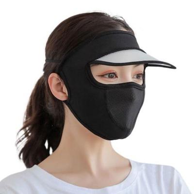 Body Sunscreen Summer UV Protection Ice Silk Mask UV Protection Face Cover Veil Brim Included Outdoor Cycling Sunlight, 03 Black, 1 Pcs