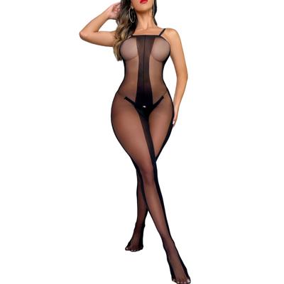 Damenmode Stretch Spitze Sling Mesh Body Stocking Unterwäsche Netzstrumpf Dessous Sexy Kostüm für Frauen Plus Size