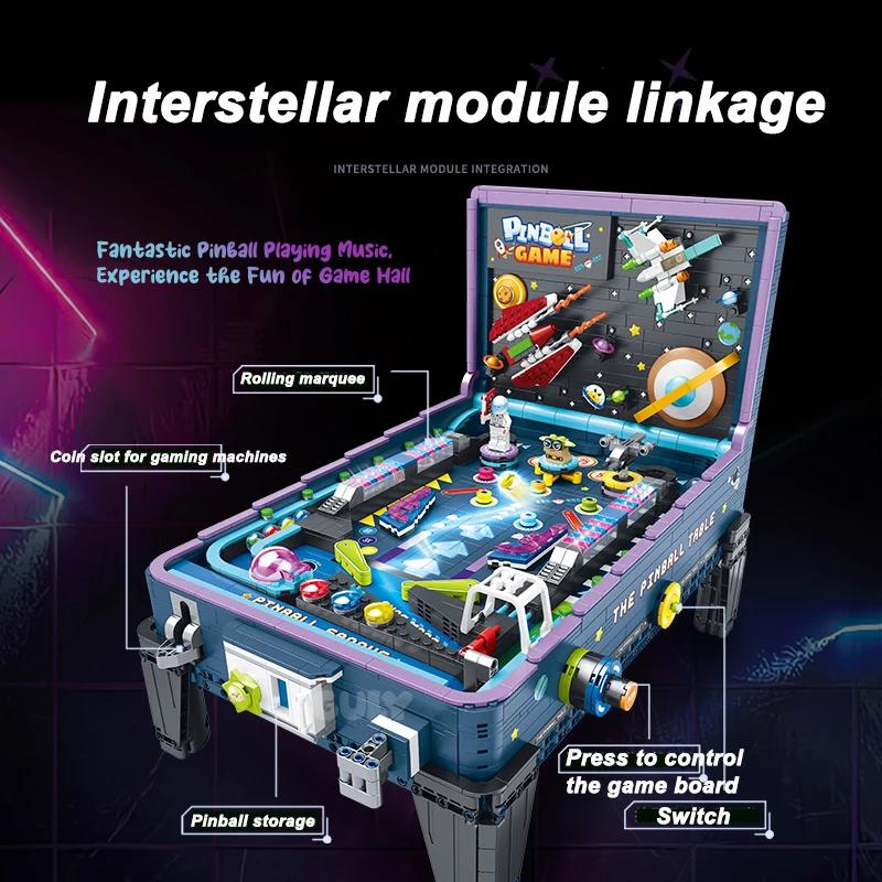 Moc Idea Pingball Table Game Technical Building Blocks Large Difficult Model Assemble Bricks Toy Birthday Gift Set Adult Kid Boy