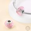 100% Copper Safety Clasp Glass Pink Flower Shiny Zirconia Beads 3Mm Diy Holiday Exquisite Jewelry Gift Making