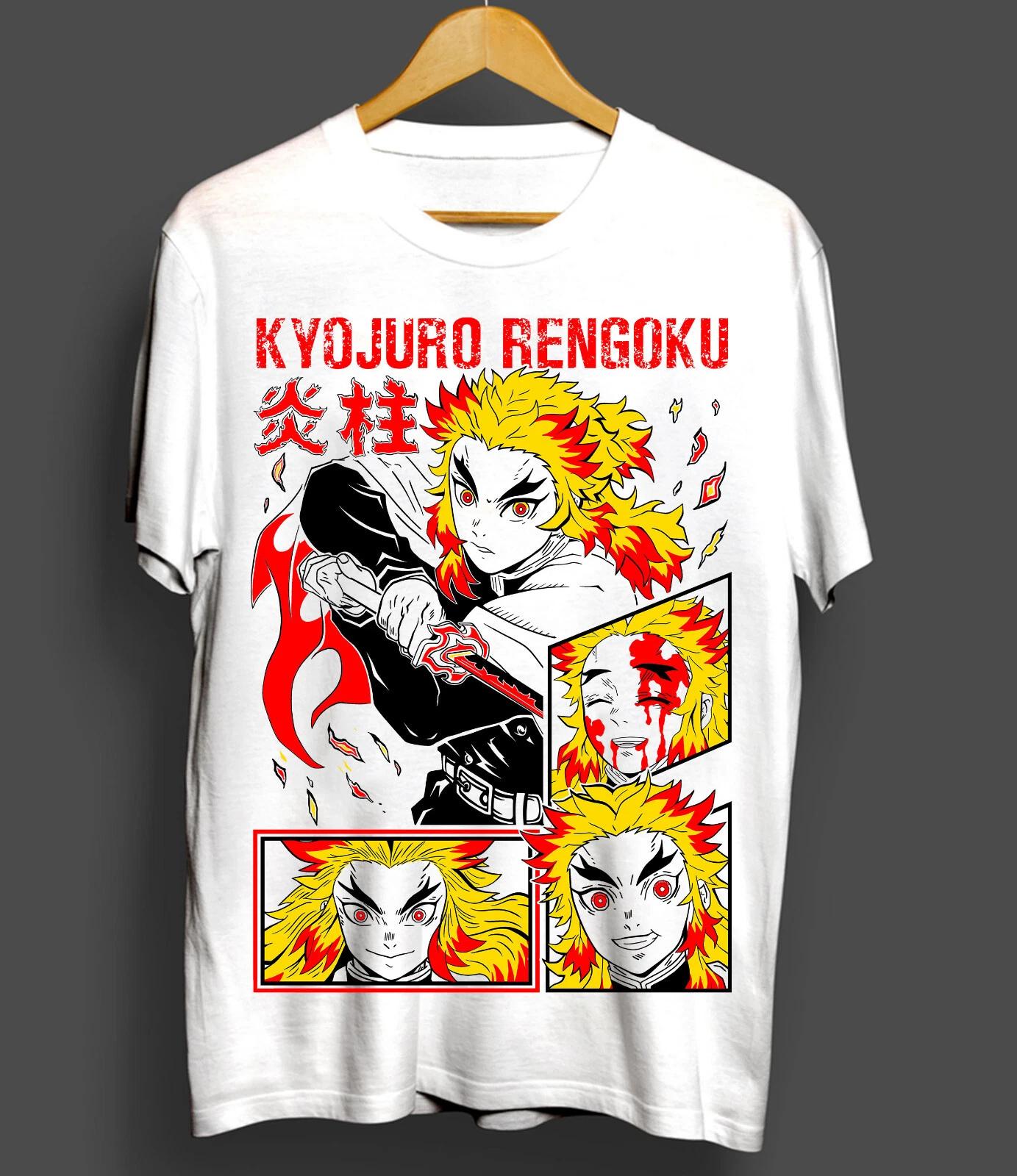 Purgatory Apricot Shoulang Tshirt Demon Slayer Anime Mens Tshirt SpringSummer New Product Unisex Casual Tshirt S