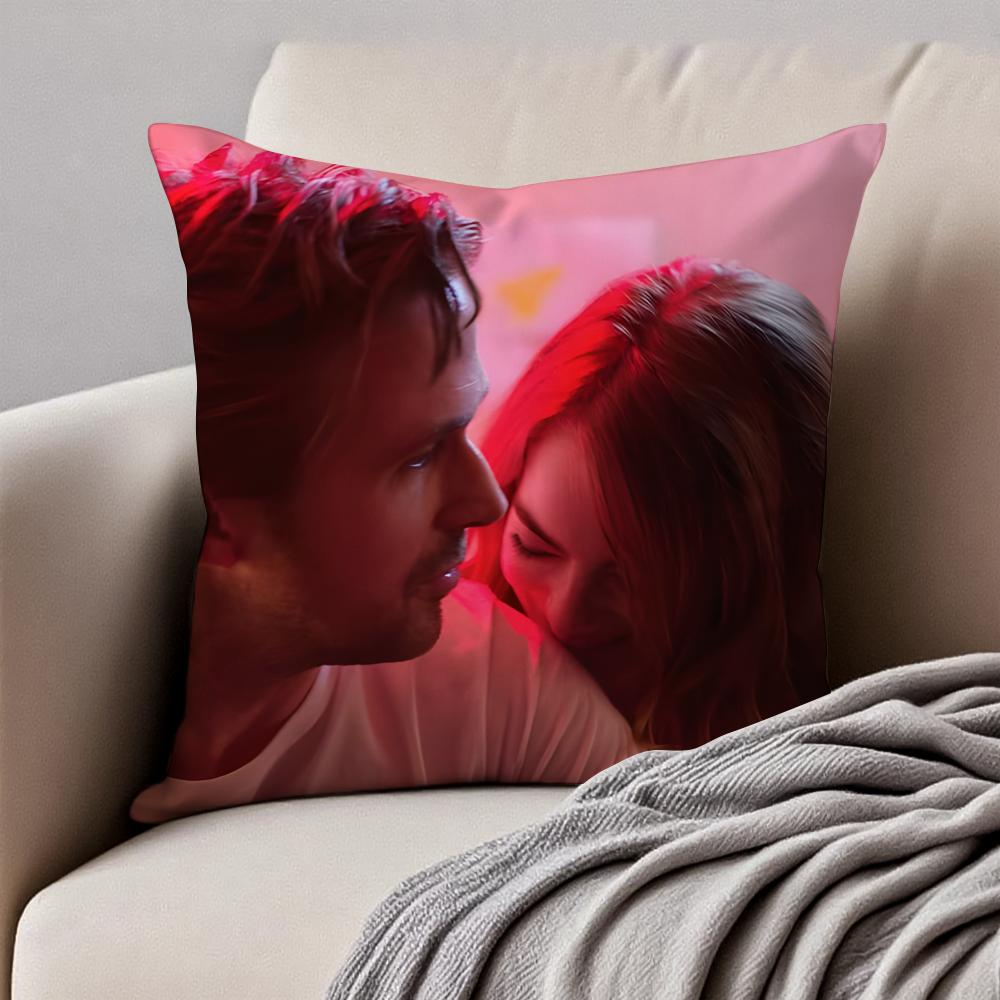 Romantic American Movie LLa La Land Cushion Cover Pillowcase Antidustmite Invisible Zipper Short Plush Sofa Cushion