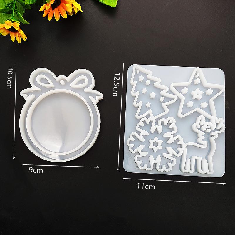 2pcs Unique Christmas Pendant Ornaments Mold Set Practical Jewelry Making Mould