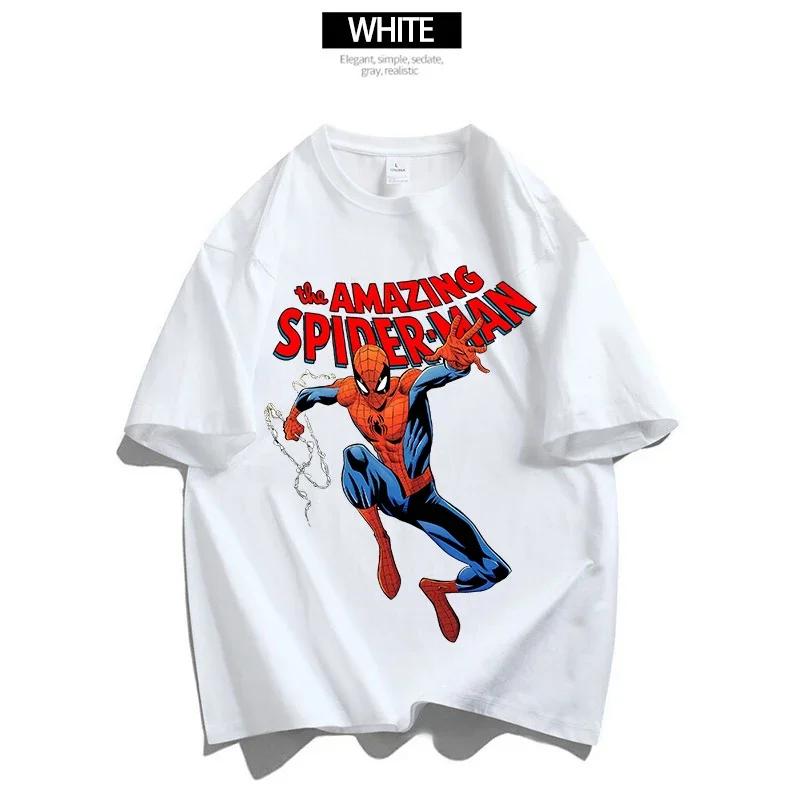 MINISO Marvels Spidermans Dámské Pánské Tričko Módní Potisk Letní Oblečení Marvels Anime Kreslené Tričko Krátký Rukáv Topy#Barva