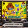 Wall Hanging Tapestry Custom NameHey Duggee Pattern Personalized Printed Fabric Wall Decor