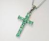 [Your and My Jewelry Box] Natural Emerald 0.5 Carat Cross Pendant Necklace [May Birthstone] 10053