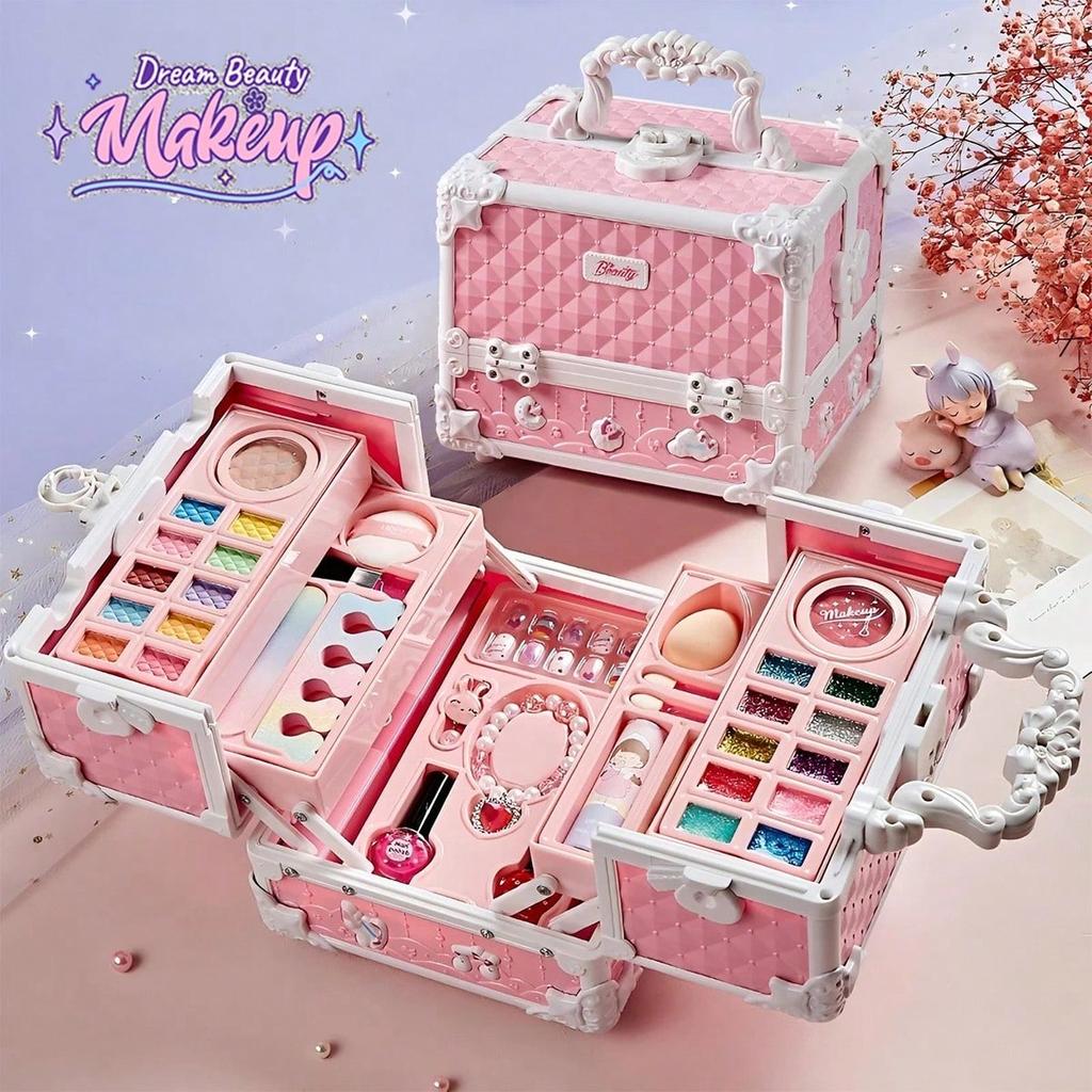 Creative Washable Princess Makeup Kit for – Pretend Play Cosmetic Set, Perfect Birthday for Princess Parties Play Girls Gift