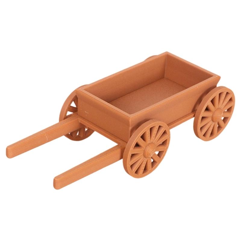 Mini Plastic Farm Wagon Toy For Dollhouses Accessories And Outdoor Garden Decors With 2 Color Option