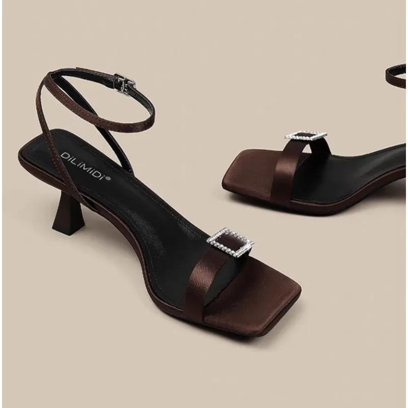 Fashion 2025 Summer Designer Women's Sandals New Fashion High Heels Stilettos Lace-up Sandals for Women Slingback Femme Zapatos De Mujer