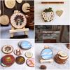 40Pcs 4-6cm Unfinished Predrilled Natural Wood Slices Circles for DIY Craft Woodburning Christmas Rustic Wedding Ornaments