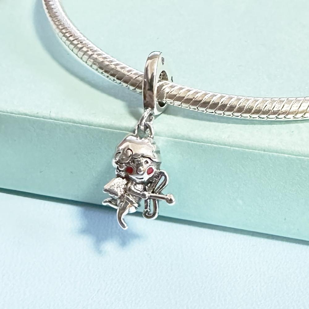 I Love You Valentine'S Day Sparkling Pink Diamond Love Copper Charm Beads Fit For Original Bracelets Diy Women'S Jewelry Gift