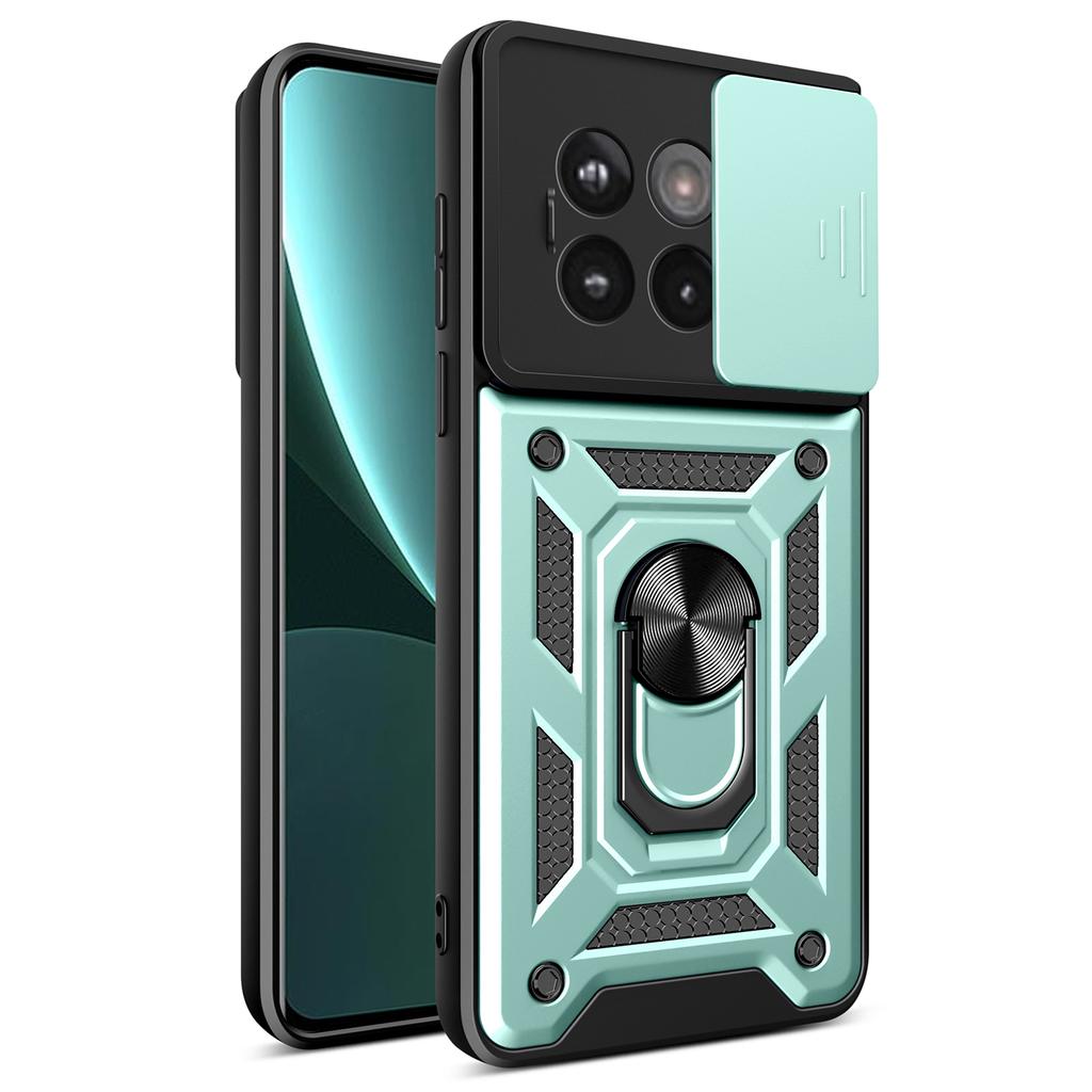 AMORUS Kickstand Case for OnePlus 13R 5G/Ace 5 5G/Ace 5 Pro 5G PC+TPU Phone Cover with Camera Lens Slider