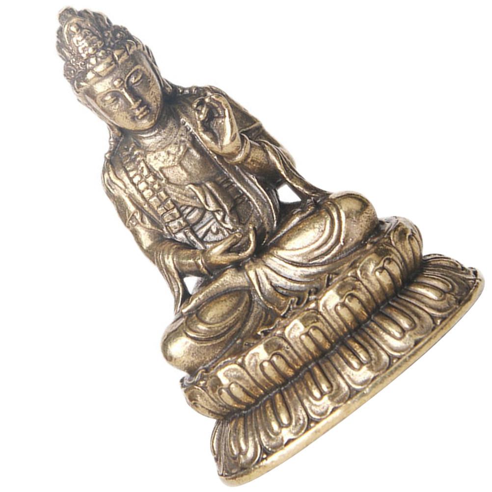 Brass Guanyin Statue Home Decor Retro Indoor Adornment Desktop Ornament for Living Room Bedroom Balcony Garden Temple Use