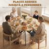 Round Dining Table for 4, 100 cm, Wood-Effect Top, Crossed Oak Steel Base