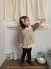 Jenny Kids 2025 Autumn Baby Girl 2-Piece Set: Korean Style Lace Peter Pan Collar Shirt with Overall Skirt