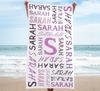 Custom Name Beach Towel ,Personalized Beach Towels, Custom Text Hand Towel,Custom Pool Travel Beach and Bath Towels for Kids