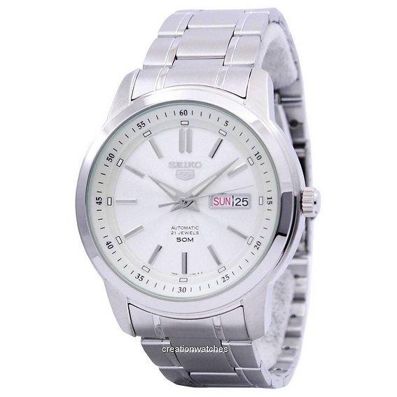 Восстановленные автоматические мужские часы Seiko 5 с 21 камнем SNKM83 SNKM83K1 SNKM83K белый