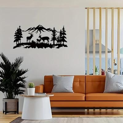 1 pieza de artesanía de metal: arte decorativo de pared de cervatillo del bosque para el interior del hogar, temática de vida silvestre