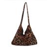 Leopard Print Canvas Bag, Female Tide College Style Tote Bag, Casual Large-Capacity Portable Shoulder Bag.