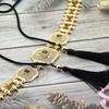Lady's hand rope belt belt tassel bride belt gold jewelry fasten the rope belt