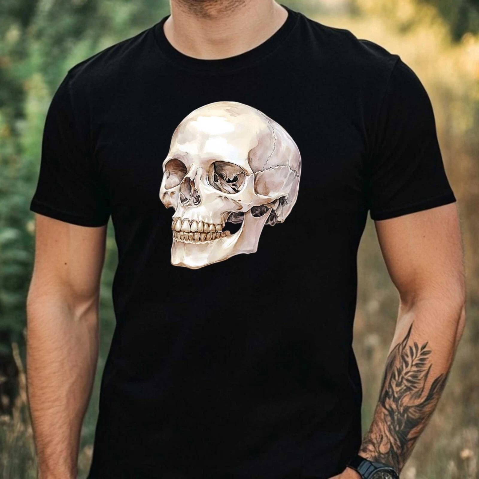 T-Shirt Herren Totenkopf Motiv Baumwolle Größe XS bis 5XL L