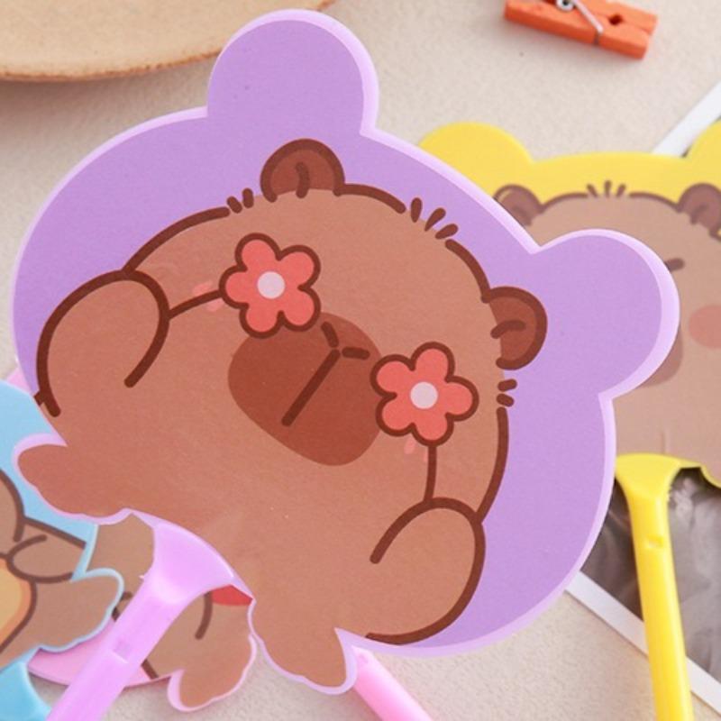 2Pcs Cartoon Capybara Pens Ballpoint Pen Plastic Fan Pen for Party Favor Classroom School Stationery Pen Supplies