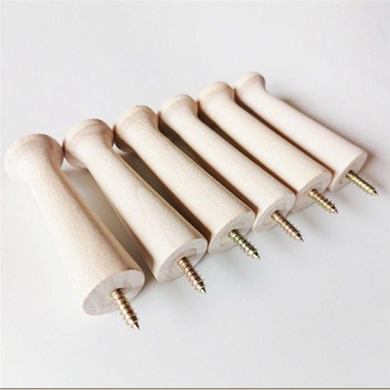 A84E-20Pcs Wooden Shaker Peg Wood Screw-On Shaker Pegs Unfinished Wood Shaker Racks For Hanging Clothes Hats Towel