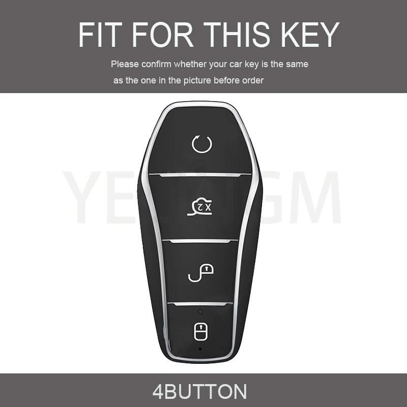 4 Buttons New Soft Transparent TPU Car Key Case for BYD Atto 3 Han EV Dolphin Remote Control Protect Cover Auto Accessories