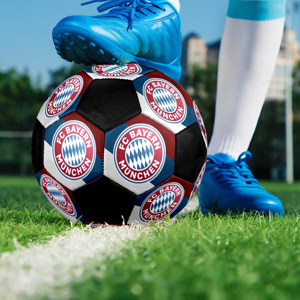 FC Bayern Munich Indoor Soccer Ball Colorful Machine Stitched PVC Size 5 Team Training Competition Ready Durable High-Bounce Cool Sports Gift