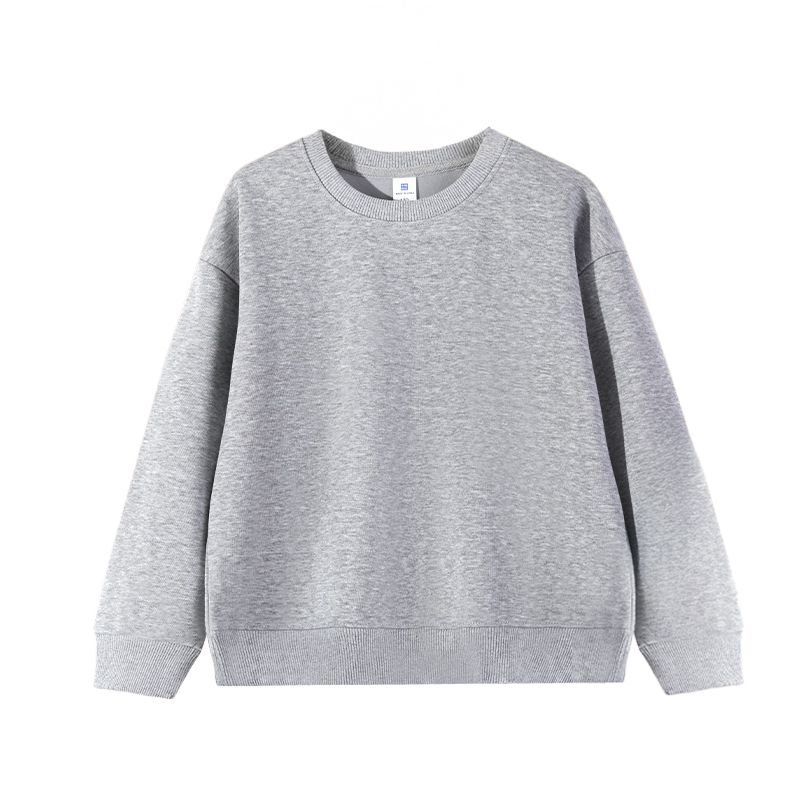 3-14 Years Kids Crew Neck Sweatshirt Solid Color Pullover