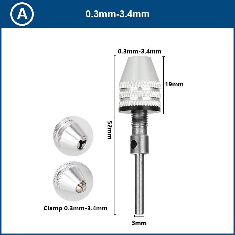 CMCP Keyless Drill Chuck 0.3-3.4/6.5/8mm Self-Tighten Electric Drill Bits Collet Fixture 1/4" Hex Shank Quick Change Converter Tire Chucks 1
