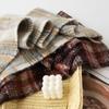 New fluffy big pulled hair imitation cashmere plaid fringed scarf high-end women's plaid scarf shawl