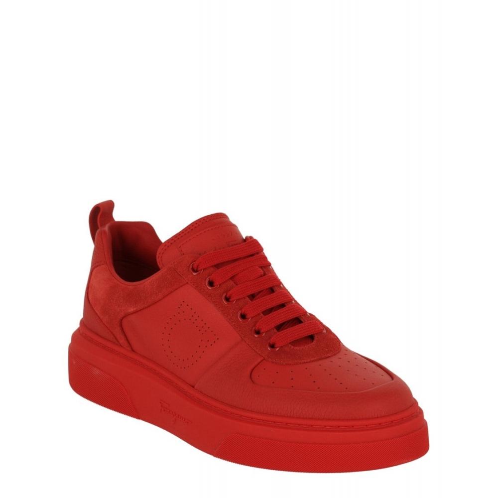 Salvatore Ferragamo Cassina Low Top Sneakers Red