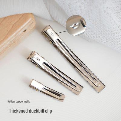 Koreanische silberne Entenschnabelklemme mit hohlen Kupfernieten für DIY-Haarschmuck