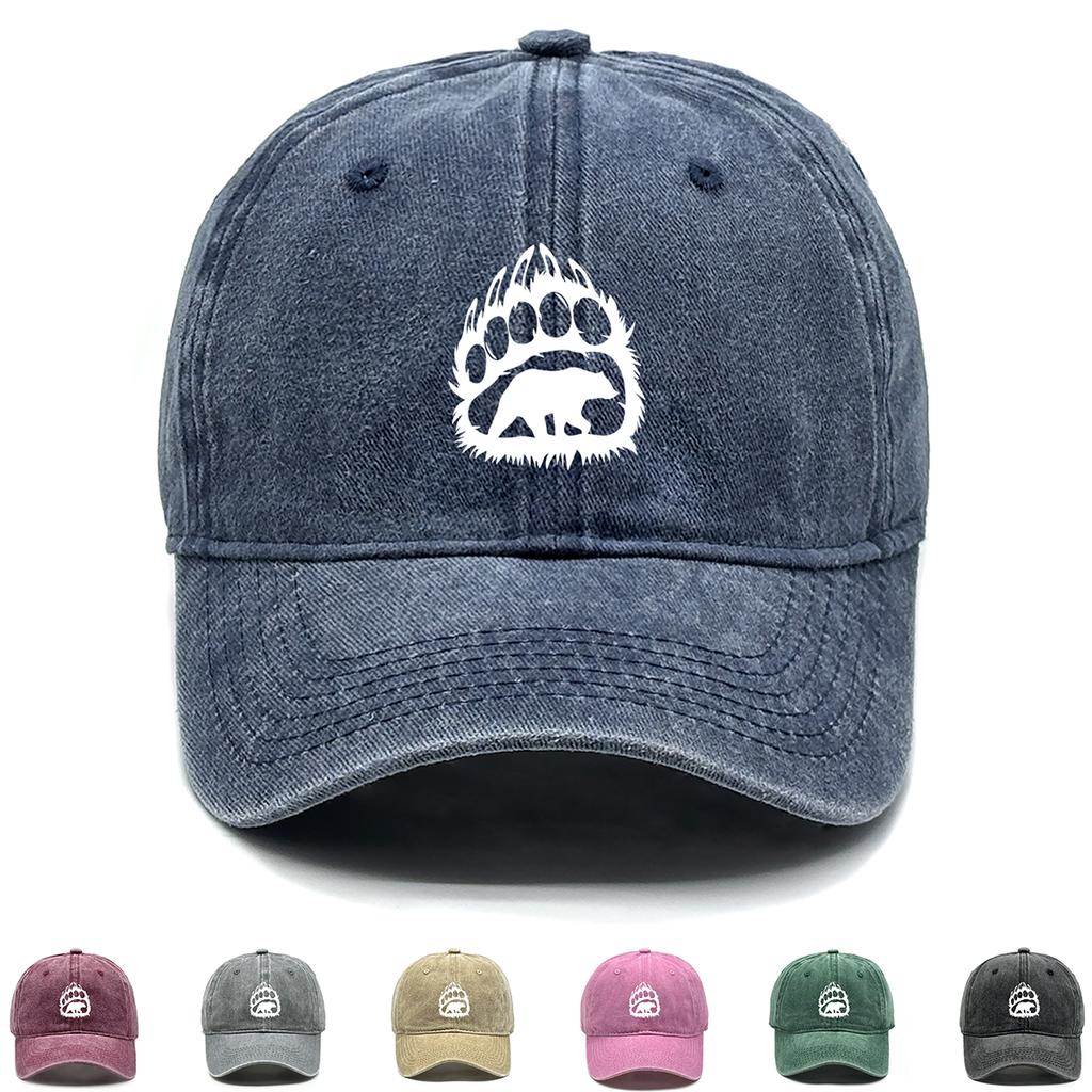 White Bear Paws Print Adjustable Baseball Hat Take Care Of Bears Cotton Caps For Woman Vintage-Inspired Simple Snapback Sun Hat