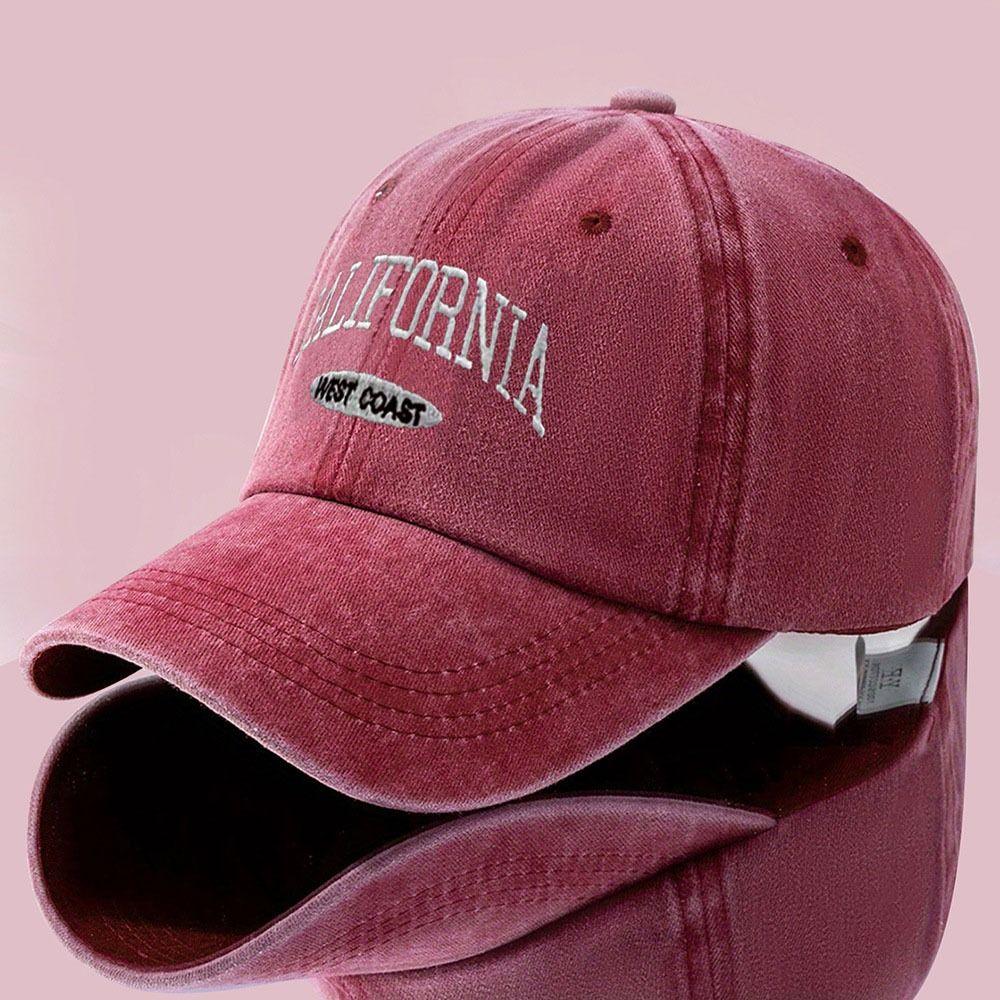 Unisex Embroidered Baseball Cap "California West Coast" Lettering Duckbill Cap for Women & Men
